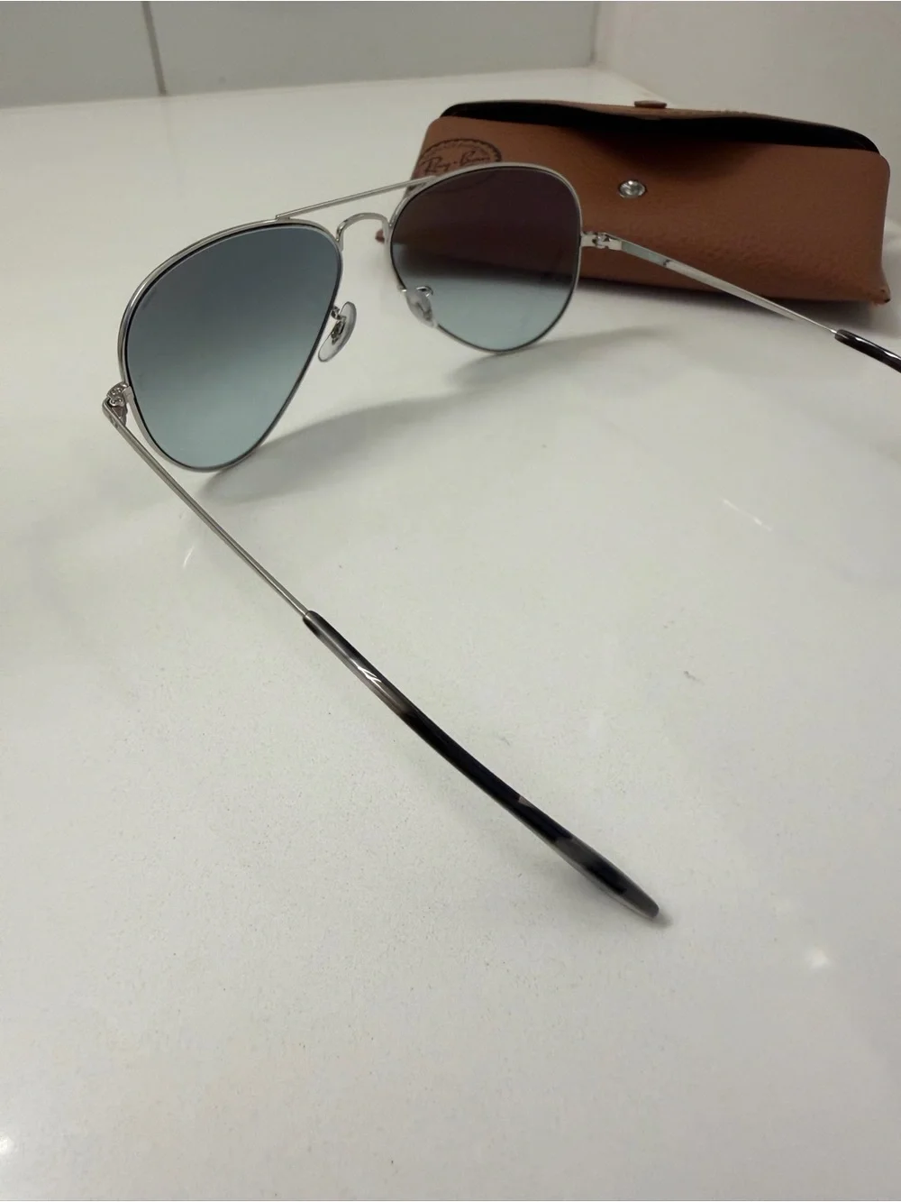 Ray-Ban Women’s Aviator Gradient Sunglasses – Silver / Blue